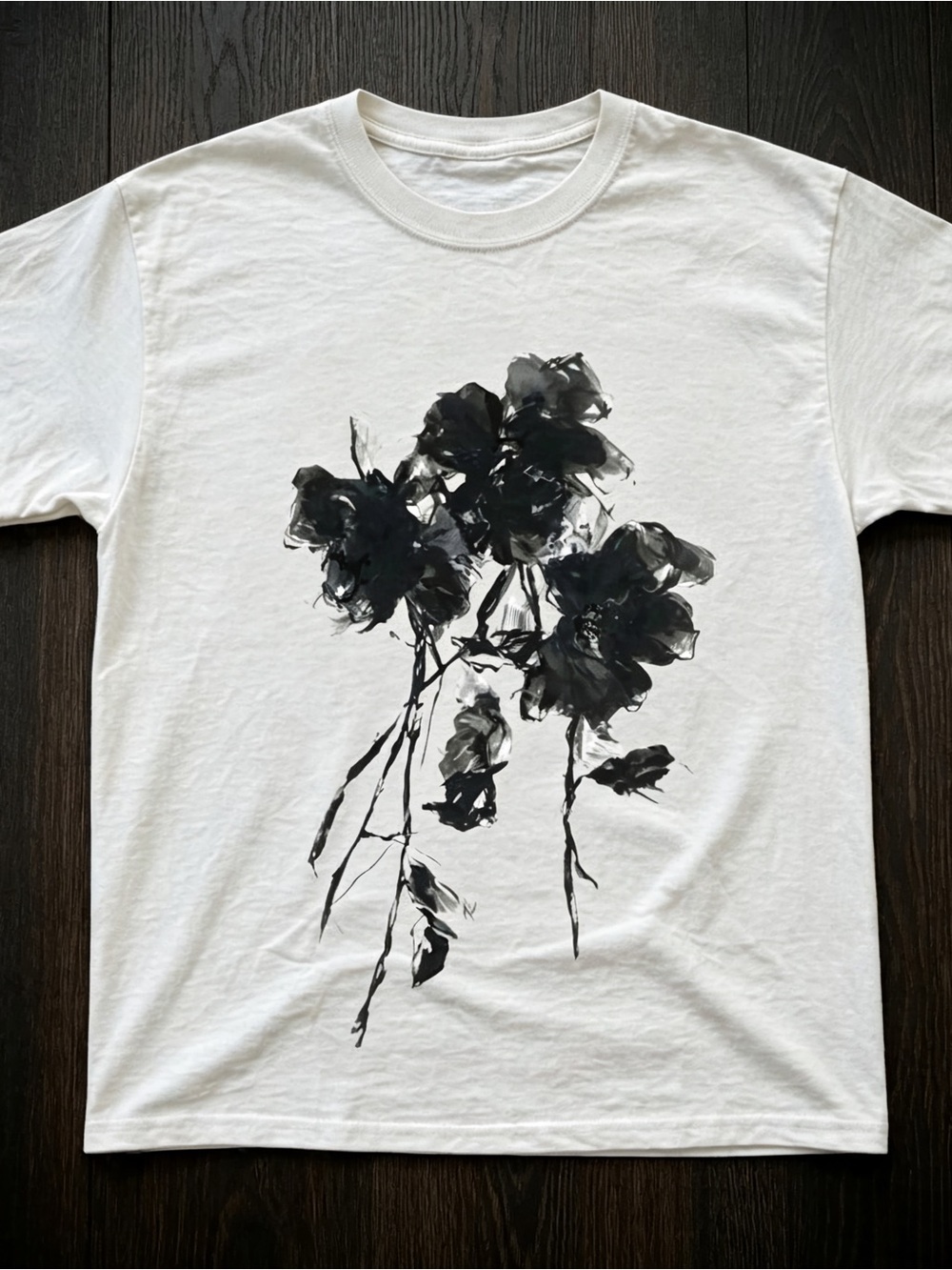 White Black Floral Graphic Tee UNISEX